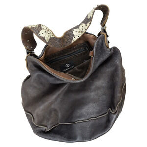 TYLIE MALIBU Y2K Western VTG Distressed Chocolate Brown Leather Chunky Hardware